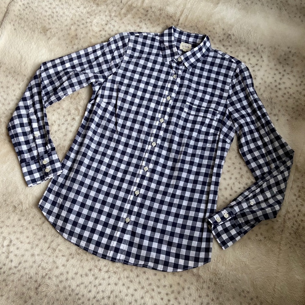 J. Crew Blue & White Plaid Shirt